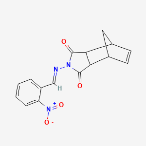 molecular formula C16H13N3O4 B5820204 4-[(2-nitrobenzylidene)amino]-4-azatricyclo[5.2.1.0~2,6~]dec-8-ene-3,5-dione 