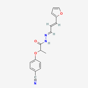 molecular formula C17H15N3O3 B5820213 2-(4-cyanophenoxy)-N'-[3-(2-furyl)-2-propen-1-ylidene]propanohydrazide 