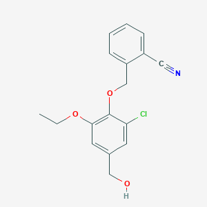 molecular formula C17H16ClNO3 B5820249 2-{[2-chloro-6-ethoxy-4-(hydroxymethyl)phenoxy]methyl}benzonitrile CAS No. 679414-78-9
