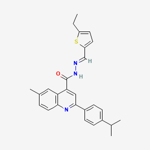molecular formula C27H27N3OS B5820257 N'-[(5-ethyl-2-thienyl)methylene]-2-(4-isopropylphenyl)-6-methyl-4-quinolinecarbohydrazide 