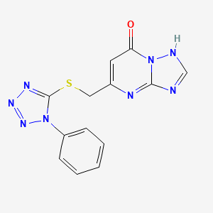 molecular formula C13H10N8OS B5820262 5-{[(1-phenyl-1H-tetrazol-5-yl)thio]methyl}[1,2,4]triazolo[1,5-a]pyrimidin-7(4H)-one 