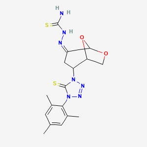 2-(4-mesityl-5-thioxo-4,5-dihydro-1H-tetrazol-1-yl)-6,8-dioxabicyclo[3.2.1]octan-4-one thiosemicarbazone