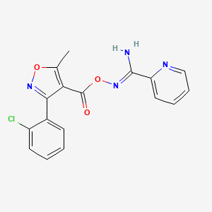 molecular formula C17H13ClN4O3 B5820335 N'-({[3-(2-chlorophenyl)-5-methyl-4-isoxazolyl]carbonyl}oxy)-2-pyridinecarboximidamide 