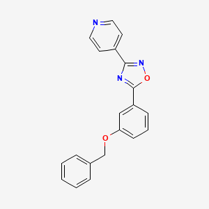 molecular formula C20H15N3O2 B5820383 4-{5-[3-(benzyloxy)phenyl]-1,2,4-oxadiazol-3-yl}pyridine 