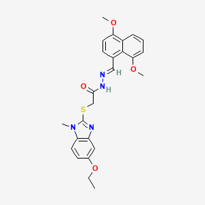 molecular formula C25H26N4O4S B5820399 N'-[(4,8-dimethoxy-1-naphthyl)methylene]-2-[(5-ethoxy-1-methyl-1H-benzimidazol-2-yl)thio]acetohydrazide 