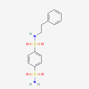 molecular formula C14H16N2O4S2 B5820443 N-(2-phenylethyl)-1,4-benzenedisulfonamide 