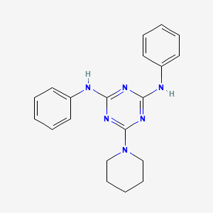 molecular formula C20H22N6 B5820448 N,N'-diphenyl-6-(1-piperidinyl)-1,3,5-triazine-2,4-diamine 