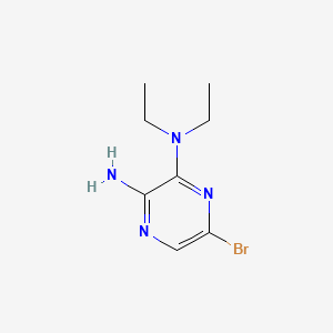 molecular formula C8H13BrN4 B582046 2-氨基-5-溴-3-(二乙氨基)吡嗪 CAS No. 912773-09-2