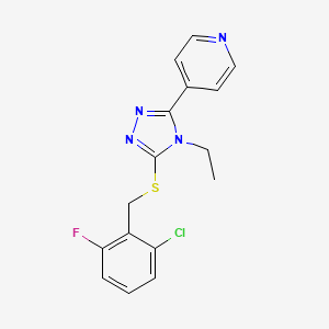 4-{5-[(2-chloro-6-fluorobenzyl)thio]-4-ethyl-4H-1,2,4-triazol-3-yl}pyridine