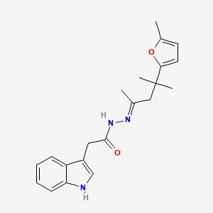 molecular formula C21H25N3O2 B5820488 N'-[1,3-dimethyl-3-(5-methyl-2-furyl)butylidene]-2-(1H-indol-3-yl)acetohydrazide 