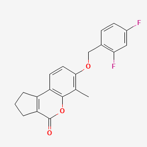 molecular formula C20H16F2O3 B5820506 7-[(2,4-difluorobenzyl)oxy]-6-methyl-2,3-dihydrocyclopenta[c]chromen-4(1H)-one 