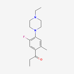molecular formula C16H23FN2O B5820512 1-[4-(4-ethyl-1-piperazinyl)-5-fluoro-2-methylphenyl]-1-propanone 