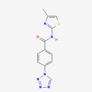 molecular formula C12H10N6OS B5820533 N-(4-methyl-1,3-thiazol-2-yl)-4-(1H-tetrazol-1-yl)benzamide 