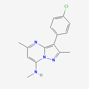 molecular formula C15H15ClN4 B5820567 3-(4-chlorophenyl)-N,2,5-trimethylpyrazolo[1,5-a]pyrimidin-7-amine 