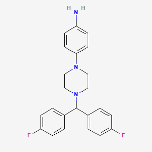 molecular formula C23H23F2N3 B582058 4-(4-(双(4-氟苯基)甲基)哌嗪-1-基)苯胺 CAS No. 914349-65-8