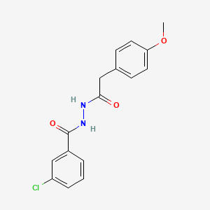 molecular formula C16H15ClN2O3 B5820580 3-chloro-N'-[(4-methoxyphenyl)acetyl]benzohydrazide 