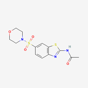 molecular formula C13H15N3O4S2 B5820581 N-[6-(4-morpholinylsulfonyl)-1,3-benzothiazol-2-yl]acetamide 