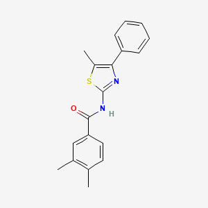 molecular formula C19H18N2OS B5820585 3,4-dimethyl-N-(5-methyl-4-phenyl-1,3-thiazol-2-yl)benzamide 