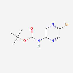 molecular formula C9H12BrN3O2 B582059 叔丁基（5-溴吡嗪-2-基）氨基甲酸酯 CAS No. 914349-79-4