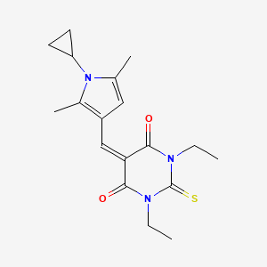 molecular formula C18H23N3O2S B5820624 5-[(1-cyclopropyl-2,5-dimethyl-1H-pyrrol-3-yl)methylene]-1,3-diethyl-2-thioxodihydro-4,6(1H,5H)-pyrimidinedione 