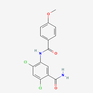2,4-dichloro-5-[(4-methoxybenzoyl)amino]benzamide