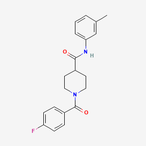molecular formula C20H21FN2O2 B5820646 1-(4-fluorobenzoyl)-N-(3-methylphenyl)-4-piperidinecarboxamide 