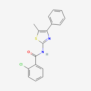 molecular formula C17H13ClN2OS B5820656 2-chloro-N-(5-methyl-4-phenyl-1,3-thiazol-2-yl)benzamide 