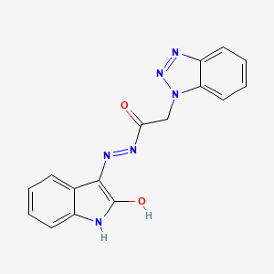 2-(1H-1,2,3-benzotriazol-1-yl)-N'-(2-oxo-1,2-dihydro-3H-indol-3-ylidene)acetohydrazide