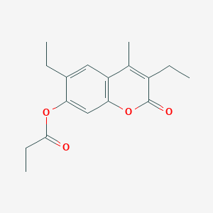 molecular formula C17H20O4 B5820713 3,6-diethyl-4-methyl-2-oxo-2H-chromen-7-yl propionate 
