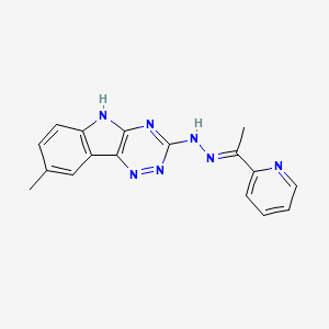 molecular formula C17H15N7 B5820734 1-(2-吡啶基)乙酮（8-甲基-5H-[1,2,4]三嗪并[5,6-b]吲哚-3-基）腙 