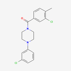 molecular formula C18H18Cl2N2O B5820737 1-(3-chloro-4-methylbenzoyl)-4-(3-chlorophenyl)piperazine 