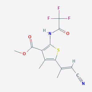 molecular formula C13H11F3N2O3S B5820743 methyl 5-(2-cyano-1-methylvinyl)-4-methyl-2-[(trifluoroacetyl)amino]-3-thiophenecarboxylate 