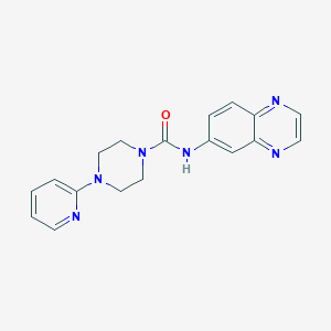 molecular formula C18H18N6O B5820760 4-(2-pyridinyl)-N-6-quinoxalinyl-1-piperazinecarboxamide 
