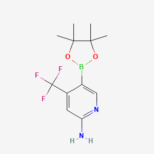B582078 5-(4,4,5,5-Tetramethyl-1,3,2-dioxaborolan-2-yl)-4-(trifluoromethyl)pyridin-2-amine CAS No. 944401-57-4