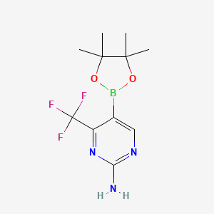 5-(4,4,5,5-Tetramethyl-1,3,2-dioxaborolan-2-yl)-4-(trifluoromethyl)pyrimidin-2-amine