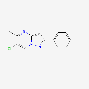 molecular formula C15H14ClN3 B5820790 6-chloro-5,7-dimethyl-2-(4-methylphenyl)pyrazolo[1,5-a]pyrimidine 