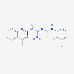 molecular formula C18H17ClN6S B5820819 N-{amino[(4-methyl-2-quinazolinyl)amino]methylene}-N'-(3-chloro-2-methylphenyl)thiourea 