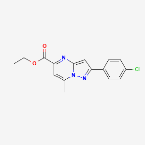 molecular formula C16H14ClN3O2 B5820825 ethyl 2-(4-chlorophenyl)-7-methylpyrazolo[1,5-a]pyrimidine-5-carboxylate 