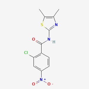 molecular formula C12H10ClN3O3S B5820850 2-chloro-N-(4,5-dimethyl-1,3-thiazol-2-yl)-4-nitrobenzamide 