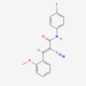 molecular formula C17H13FN2O2 B5820866 2-cyano-N-(4-fluorophenyl)-3-(2-methoxyphenyl)acrylamide 