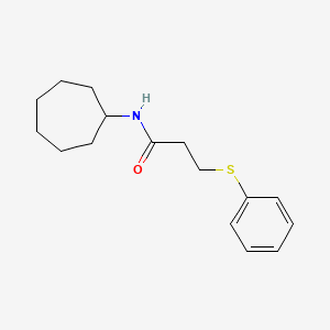 N-cycloheptyl-3-(phenylthio)propanamide