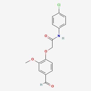 molecular formula C16H14ClNO4 B5820881 N-(4-chlorophenyl)-2-(4-formyl-2-methoxyphenoxy)acetamide 
