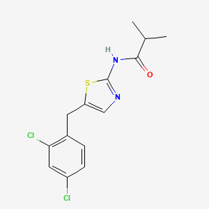 molecular formula C14H14Cl2N2OS B5820896 N-[5-(2,4-dichlorobenzyl)-1,3-thiazol-2-yl]-2-methylpropanamide 