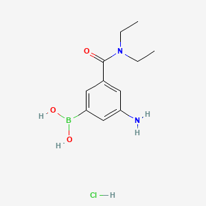 molecular formula C11H18BClN2O3 B582090 (3-氨基-5-(二乙基氨基甲酰基)苯基)硼酸盐酸盐 CAS No. 957066-02-3