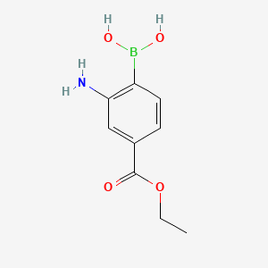 molecular formula C9H12BNO4 B582091 [2-氨基-4-(乙氧羰基)苯基]硼酸 CAS No. 957103-69-4