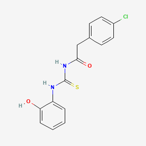molecular formula C15H13ClN2O2S B5820926 2-(4-chlorophenyl)-N-{[(2-hydroxyphenyl)amino]carbonothioyl}acetamide 