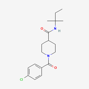 molecular formula C18H25ClN2O2 B5820929 1-(4-chlorobenzoyl)-N-(1,1-dimethylpropyl)-4-piperidinecarboxamide 