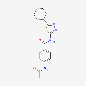 4-(acetylamino)-N-(5-cyclohexyl-1,3,4-thiadiazol-2-yl)benzamide