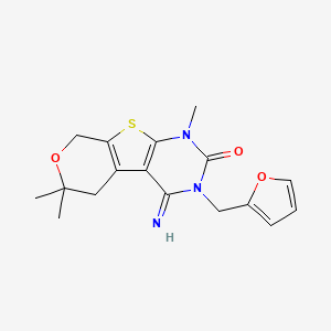 3-(2-furylmethyl)-4-imino-1,6,6-trimethyl-1,3,4,5,6,8-hexahydro-2H-pyrano[4',3':4,5]thieno[2,3-d]pyrimidin-2-one