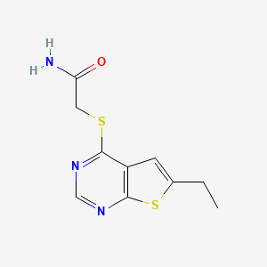 molecular formula C10H11N3OS2 B5821010 2-[(6-ethylthieno[2,3-d]pyrimidin-4-yl)thio]acetamide 